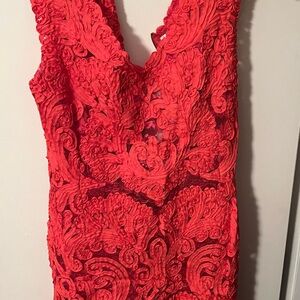 Yoana Baraschi Vibrant Red Lace Dress